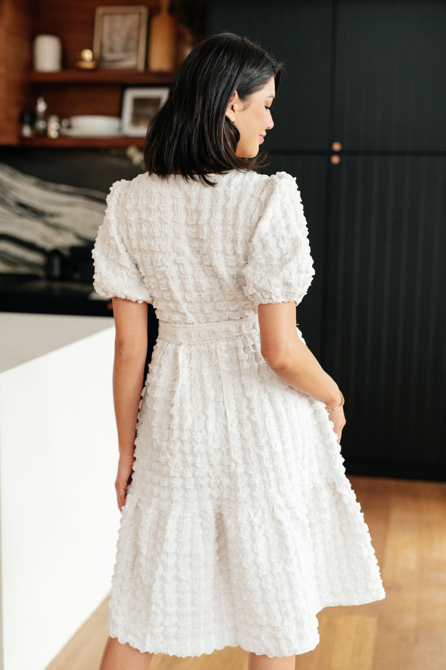 On Cloud Nine Bubble Midi Dress