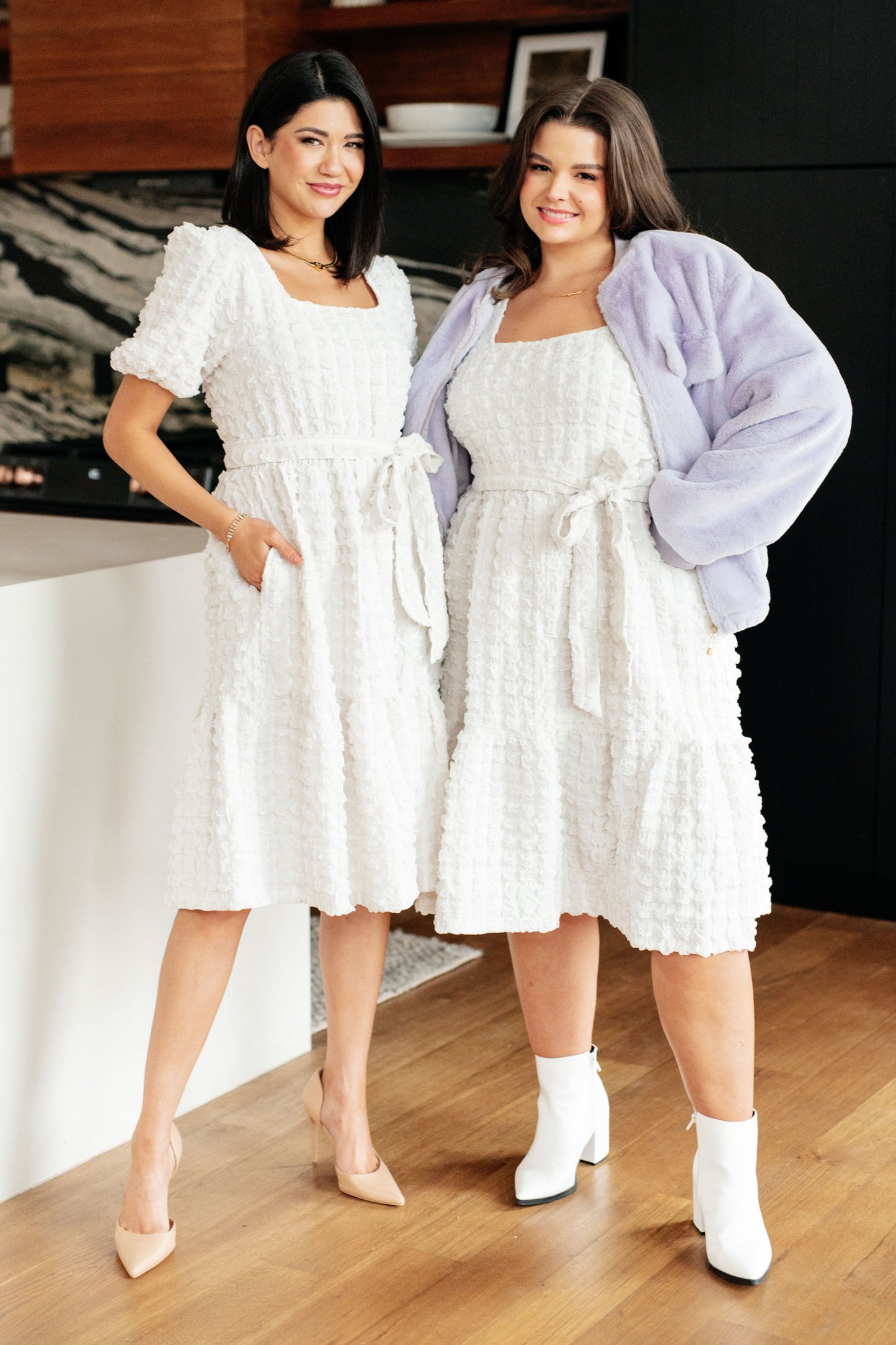 On Cloud Nine Bubble Midi Dress