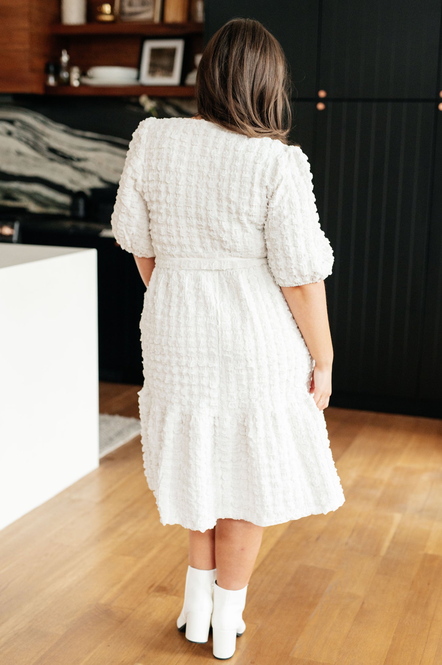 On Cloud Nine Bubble Midi Dress