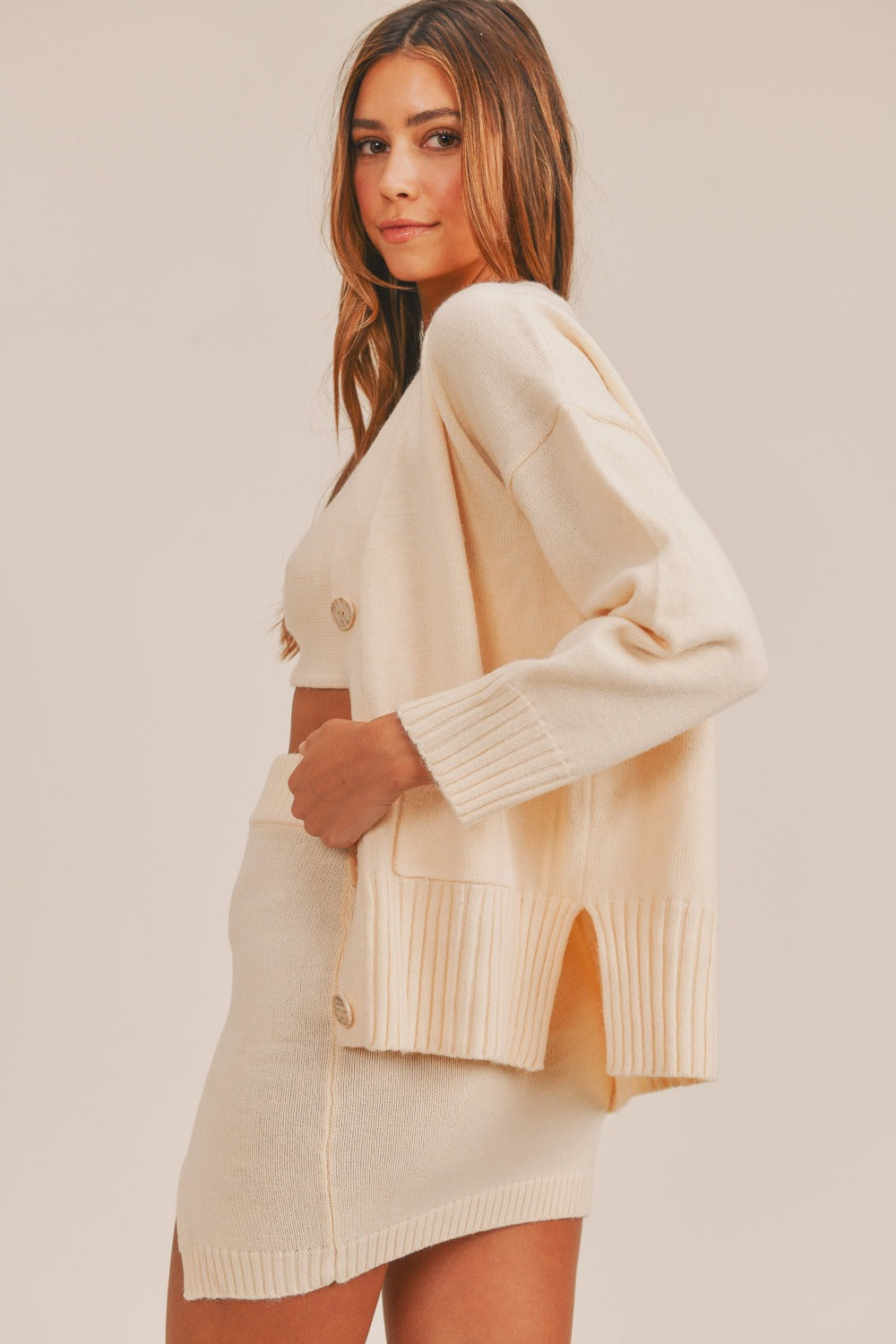 Sweater Weather Trio Matching Set - Ivory