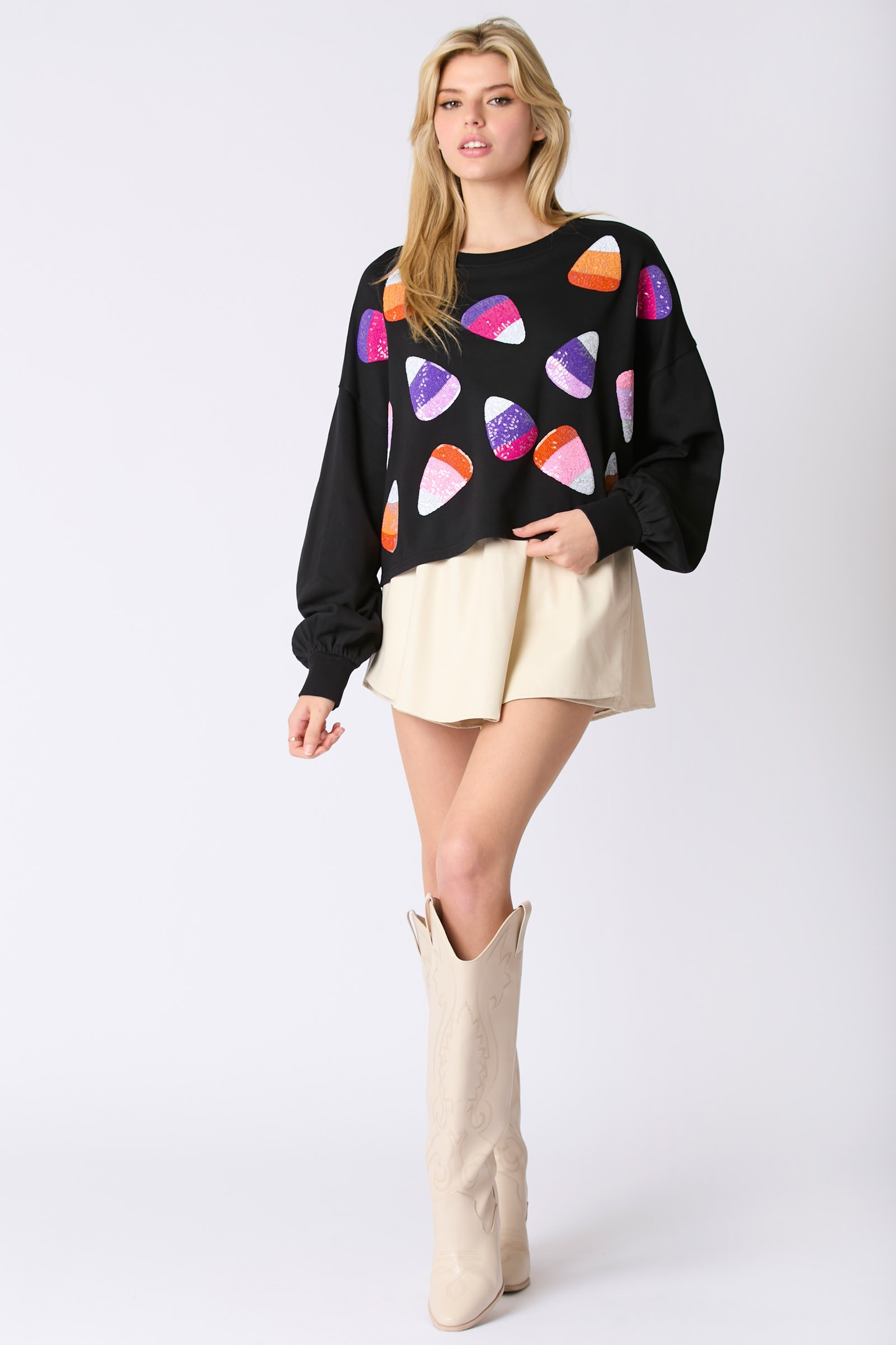 Trick or Treat Cropped Sweatshirt