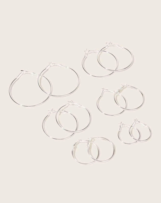 Set of Six Hoop Earrings