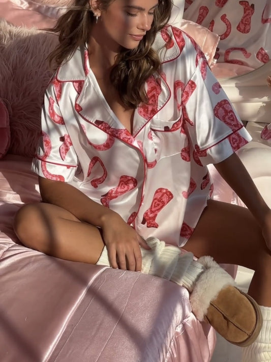Boots & Hearts Matching Pajama Sets