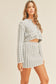 Checkmate Cardigan and Mini Skirt Set - Blue