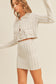 Checkmate Cardigan and Mini Skirt Set - Dusty Pink