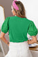 Bright Pink Ribbed Pearl Beaded Puff Sleeve Top
