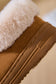 Faux Fur Round Toe Platform Slippers