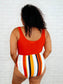 Bermuda Snap Up Swim Top in Red