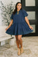 Boot Scootin' Boogie Tiered Dress in Navy