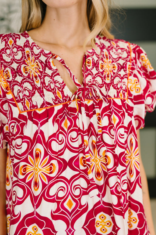 Don't You Go Away Balloon Sleeve Dress