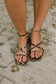 Eyeful Square Toe Ankle Strap Sandal in Leopard