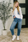 Here for Now Color Block Hoodie in Blue