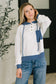 Here for Now Color Block Hoodie in Blue