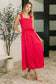 Hold Me Down Midi Dress in Fuchsia