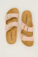 Jete Nubuck Double Buckle Slides in Blush