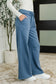 Lounge Line Wide Leg Sweats in Dusty Blue