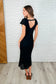 On the Town Lace Scoop Neck Dress in Black