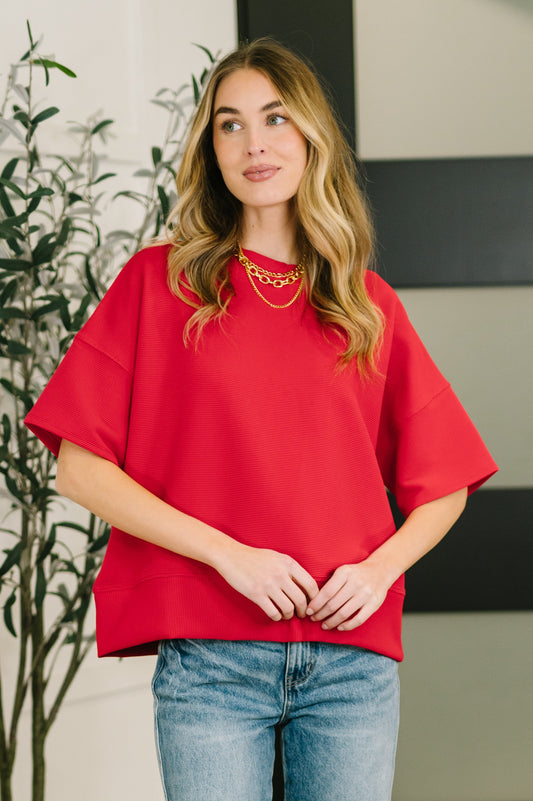 Sense of Clarity Boxy Top in Ruby