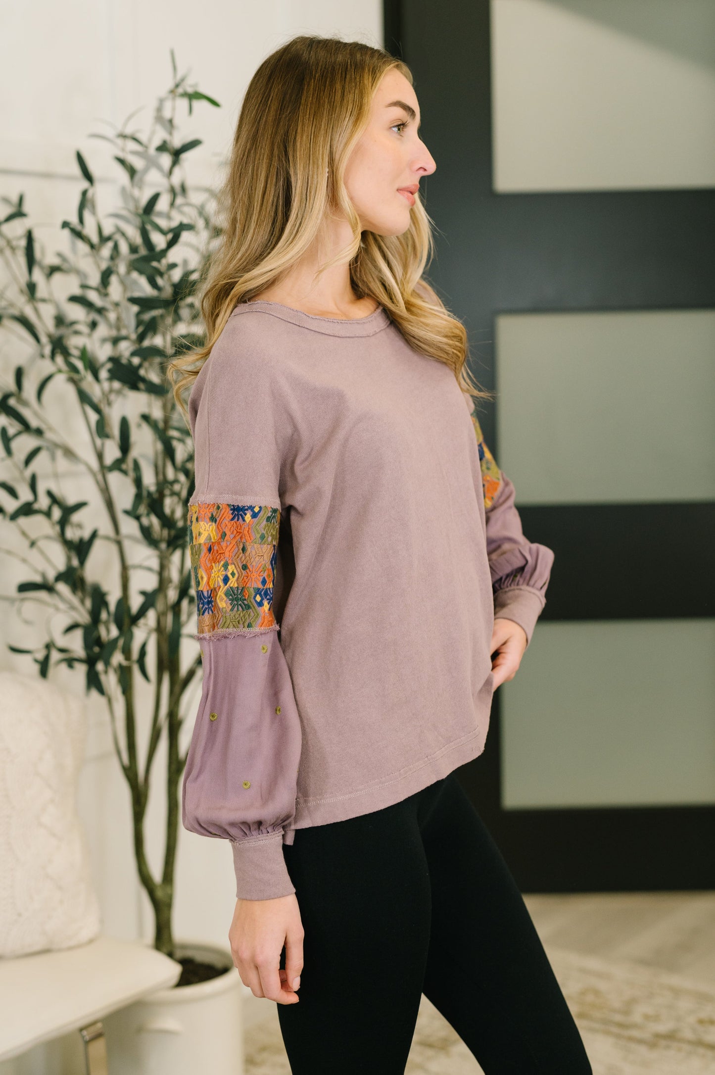 Subtle Breeze Floral Patchwork Pullover
