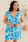 The Suns Been Quite Kind V-Neck Dress in Blue