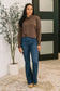 Travel Destination Cowl Neck Pullover in Chocolate