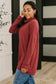 Travel Destination Cowl Neck Pullover in Wine