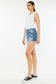 Kancan Full Size High Rise Raw Hem Denim Shorts