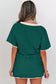 Evergreen Colorblock Edge Drop Shoulder T Shirt and Skort 2Pcs Set