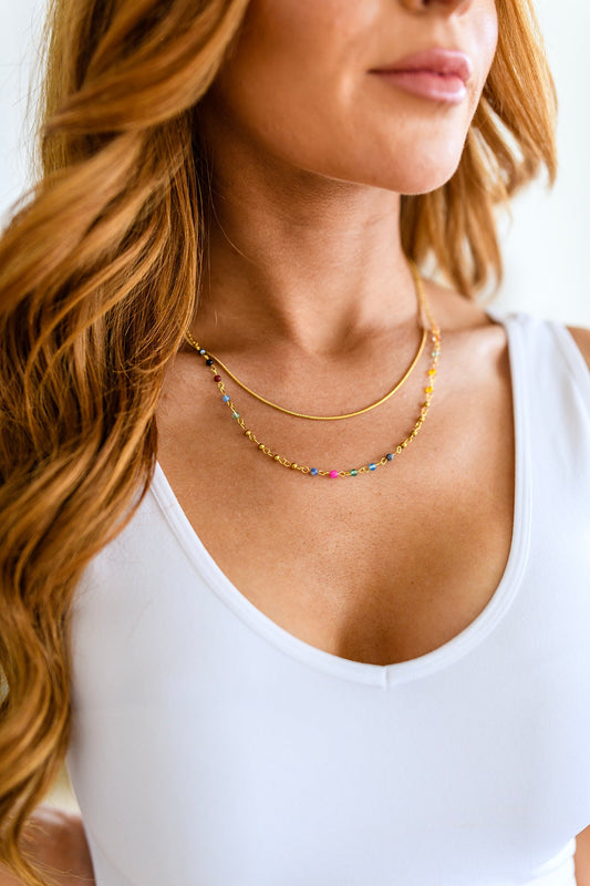 Golden Kaleidoscope Layered Necklace