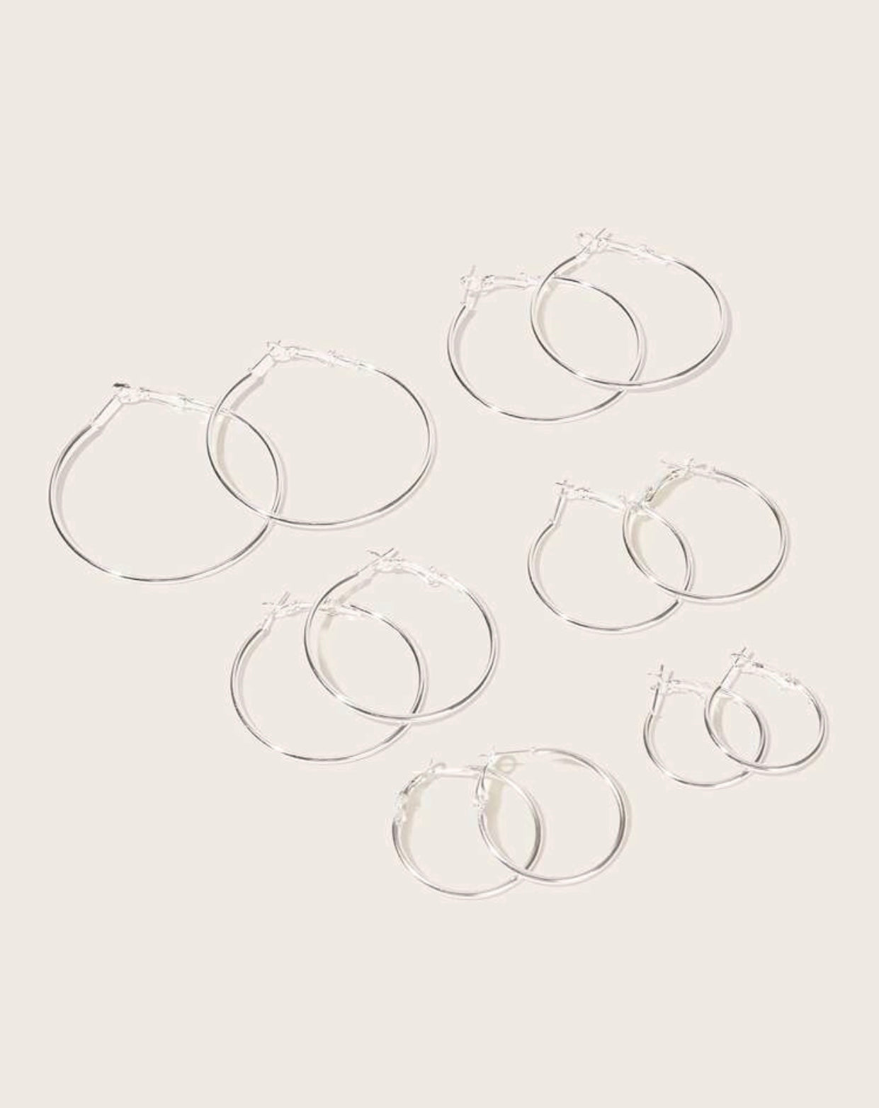 Set of Six Hoop Earrings
