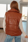Persistence Pays Off Faux Leather Puffer Vest