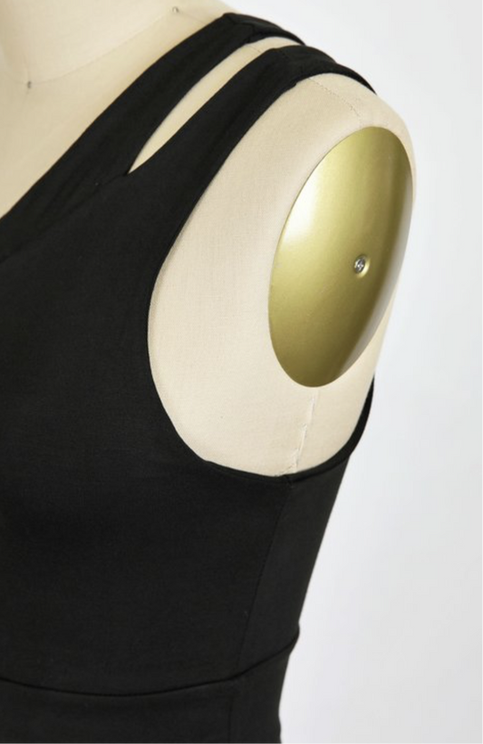Out Of The Office One Shoulder Crop Top Black